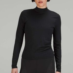 Lululemon Lab merino wool blend mock neck long sleeve shirt 6 black